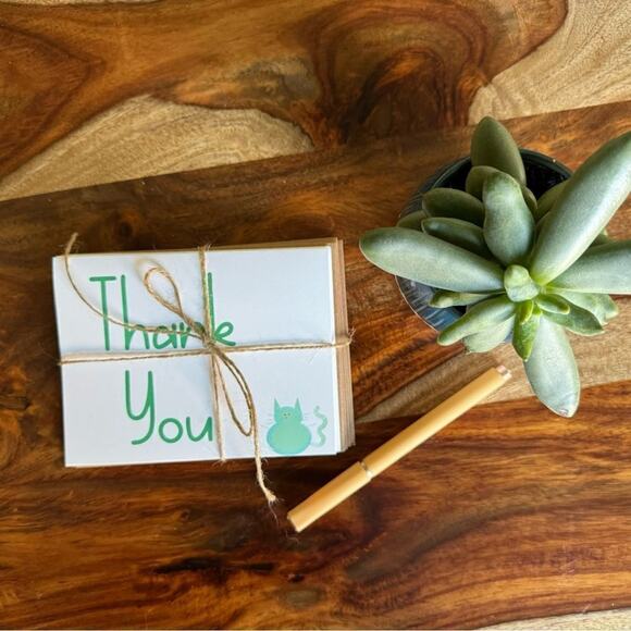 Thank You Cards Greeting Cards Blank Notes for Cat Lover Stationery for Office - Picture 2 of 5